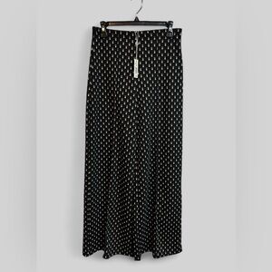 Max Studio London Pin Tuck Wide Leg Trouser High Rise Full Length Medium NWT